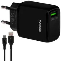 Carregador Yookie EI2Y USB de 18 Watts + Cabo Lightning