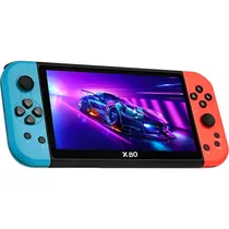 Mini Console Portátil X80 16 GB - Azul/Vermelho