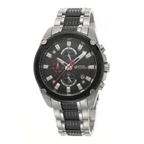 Relógio Analógico Masculino Sergio Tacchini ST.1.10054-1 com Pulseira de Aço Inoxidável - Prata e Preto
