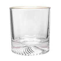 Copo de Vidro 8.9X8.3CM com Anel Dourado 290ML