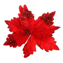 Flor Natalina Vermelha com Purpurina