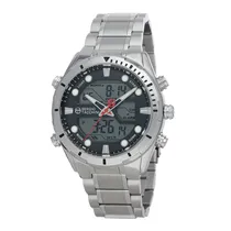 Relógio Masculino Sergio Tacchini Heritech ST.1.10053.2 Pulseira de Aço Inoxidável - Prata e Preto