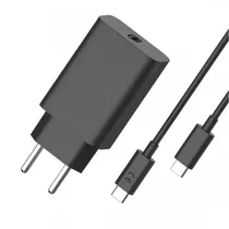 Carregador / Adaptador de Parede Motorola Turbo 50W Duo USB-A / USB-C + Cabo USB-C / USB-C - Preto