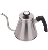 Cafeteira de Aco Inox Bico de Ganso com Termometro Prateado 1.2L