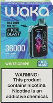 Vape Descartável Waka Blast White Grape + Ice Blast 36000 Puffs
