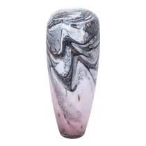 Vaso Cilíndrico Ondulado Em Vidro Soprado