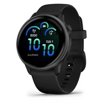 Smartwatch Garmin Vivoactive 6 010-02985-00 com Tela 1.2 Amoled / 5 Atm / 42MM / Wi-Fi - Slate Black