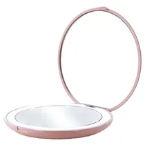 Espelho de Bolso Duplo Satellite A-M136 com Iluminação LED Recargable - Rosa