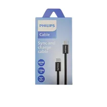 Cabo Philips DLC5051CB/70 Usbc A Usbc 1 Metro - Black  Cabo Philip...