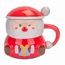 Caneca de Porcelana Natalina Papai Noel Xícara Café