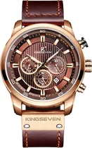 Relógio Masculino Kingseven K9507 - Analógico Brown/Gold