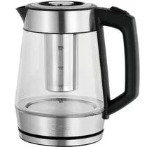 Chaleira Eletrica de Vidro Quanta QTHVF960 com Filtro / 1.7 Litros / 1200W / 127V ~ 60HZ - Preto/ Prata