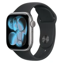 Apple Watch Series 11 MEV44LW/A Caixa Alumínio 46MM Cinza Espacial - Esportiva Preto M/L