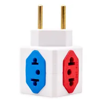 Adaptador Benjamin Tomada Cubo 4 Entradas Colorido / Adaptador Multi Tomada 4 Em 1 20A/ 110V-220V - Branco