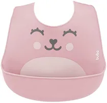Babero de Silicone Migalha Buba 12093 (Rosa)