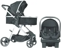Carrinho para Bebê Premium Baby PB-STR402BK Mike 3 Em 1 Preto