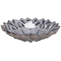 Fruteira Decorativa Vidro Cinza 32X8.5CM