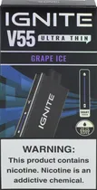 Vape Descartável Ignite V55 Ultra Thin Grape Ice 5500 Puffs - 9ML