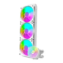 Water Cooler Cpu Aigo Darkflash Radiant DC 360 Liquid, Argb, Branco, 360MM, Intel 115X/ 1200/ 1700/ 2011(V3)/ 2066, AMD AM3+/ AM4/ AM5/ FM2+/ FM1