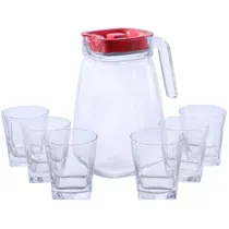 Jarra de Vidro c/Copos Pasabahce 7PÇ