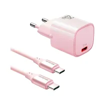 Cargador Mcdodo Nano CH-4047 Adaptador 20W + Cable USB-C A USB-C Rosa