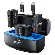 Microfone Lapela Boya Boyamic Lighting USB-C Sem Fio para Smartphone - Preto (2TX+1RX)