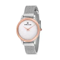 Relógio Analógico Feminino Daniel Klein Premium DK12040-4 - Prata e Rosa Ouro