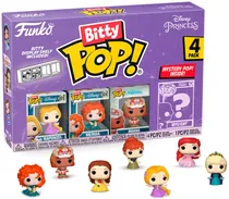 Bonecos Rapunzel / Merida / Moana - Disney Princess Funko Bitty Pop! 4 Pack