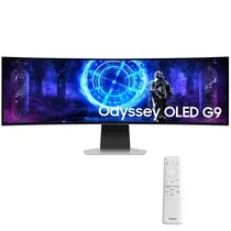 Smart Monitor Curvo Samsung Odyssey Oled G9 S49DG956SN de 49" Dual QHD 32:9 0.03 MS GTG com Wi-Fi/HDMI