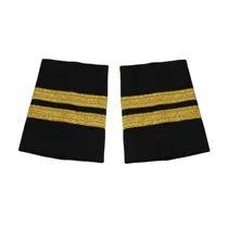 Pilot Uniform Epaulets/Paleteras 2-Bar Gold Metallic Black WAPX700-2GM
