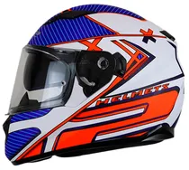 Capacete para Moto LS2 Stream Evo Level FF320 - Tamanho XXL (63-64) - Azul/Branco