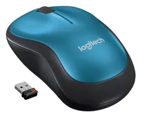 Mouse Logitech M185 Wireless 910-003636 2.4GHZ Preto Azul