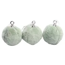 Bola de Natal de Pelúcia Verde 8CM com 3 Peças.