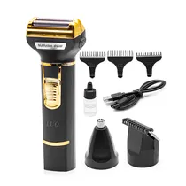 Aparador de Pelos Profissional Kit 3 Em 1 Luo LU-4626 5W - Recarregável - Preto