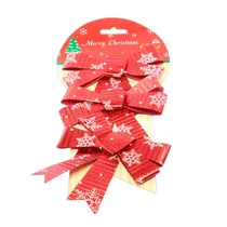 Laço Natalino Vermelho com Flocos de Neve