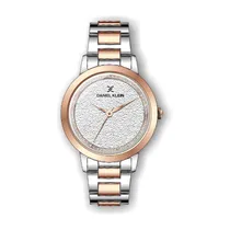 Relógio Analógico Feminino Daniel Klein Premium DK.1.12310-4 - Prata e Rosa Ouro