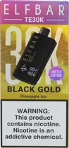 Vape Descartável Elf Bar TE30K Black Gold Limited Edition Pineapple Ice 30000 Puffs