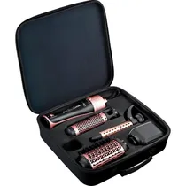 Kit Escova Secadora Quanta QTKCS7001 4 Em 1 Bivolt - Preto/Rosa