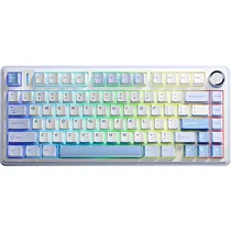 Teclado Gamer Mecânico Aula F75 75% RGB Sem Fio Ice Vein Switch - Glacier Blue (Inglês)