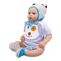 Boneco Baby Reborn V-103 - 48CM - Silicone - Roupa de Cachorrinho