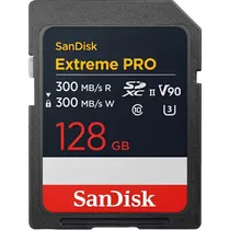 Cartão de Memória SD Sandisk Extreme Pro 300-300 MB/s U3 V90 Uhs-II 128 GB (SDSDXDM-128G-GN4IN)