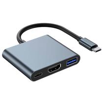 Hub USB-C 3.1 Satellite A-HUBC56 3 Portas / HDMI / USB 3.0 / USB-C Femea - Cinza