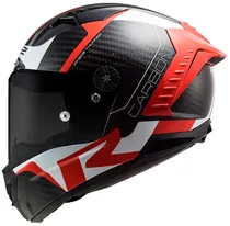 Capacete para Moto LS2 Thunder Carbon RACING1 FF805 - Tamanho L (59-60) - Preto/Vermelho