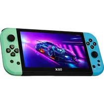Mini Console Portátil X80 16 GB - Verde/Azul