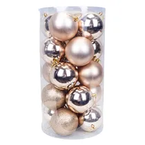 Bola Natal com 20 Peças de 10 CM Champanhe