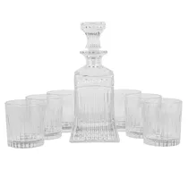 Conjunto de Decanter 500ML 25CM para Whisky com 6 Copos 320ML
