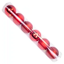 Bola Natal com 6 Pçs de 10 CM Vermelha