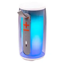 Caixa de Som / Speaker Blulory BS-J06 X-Bass Wireless / Bluetooth 5.0/ LED 360° Color Full / 4000MAH - Branco