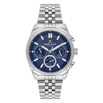 Relogio Analógico Masculino Daniel Klein DK.1.13890-2 Exclusive Gents / Pulseira de Aço Inoxidável - Prata/Azul