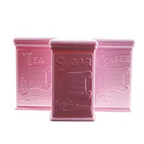 Recipiente 3PCS 500GR Acrilico Rosado